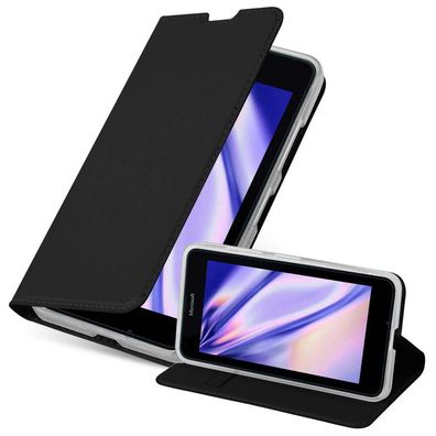 Cadorabo Hülle kompatibel mit Nokia Lumia 640 in CLASSY Schwarz - Schutzhülle mit ...