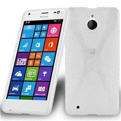 Cadorabo Hülle kompatibel mit Nokia Lumia 850 in HALB Transparent - Schutzhülle ...
