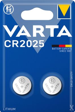 Varta CR2025 3V Lithium Knopfzelle - 2er Blister