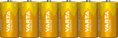 VARTA Batterien C Baby, 6 Stück, Longlife, Alkaline, 1,5V, ideal für Fernbedienung...