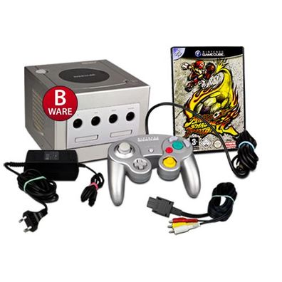 Gamecube Konsole SILBER (B-Ware) #40B + Original Controller SILBER + SPIEL MARIO ...