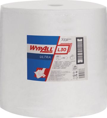 Wischtuch WYPALL L30 7331 L380xB370ca. mm weiß 3-lagig 1000 Tü./ Rl.