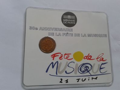 Original 2 euro 2021 Frankreich coincard fete de la musique- Selten