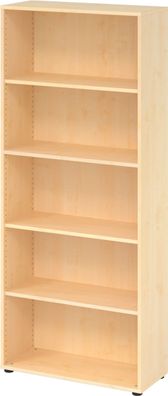 bümö Regal Ahorn, Standregal aus Holz für 5 Ordnerhöhen - Bücherregal 80 cm breit, Ak
