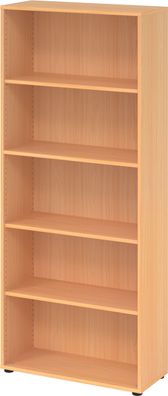 bümö Regal Buche, Standregal aus Holz für 5 Ordnerhöhen - Bücherregal 80 cm breit, Ak