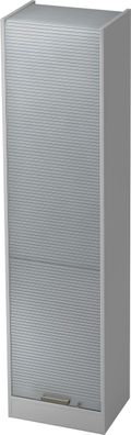 bümö Rollladenschrank "5 OH" abschließbar in Grau/ Silber mit Streifengriff