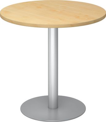 bümö Besprechungstisch, Esstisch klein, Tisch rund 80 cm - kleiner Esstisch Ahorn, Ru