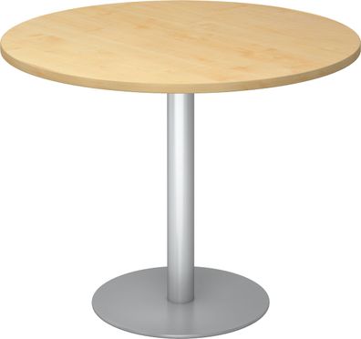bümö Besprechungstisch, Esstisch klein, Tisch rund 100 cm - kleiner Esstisch Ahorn, R