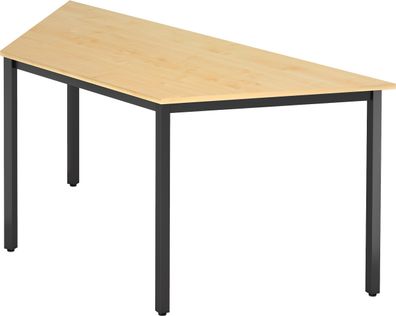 bümö Multifunktionstisch Ahorn, Tisch 160 x 69 cm, Tischfuß vierkant schwarz - Tisch