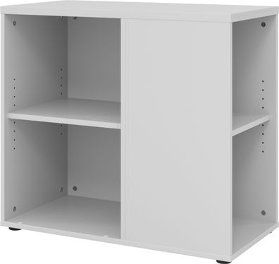 bümö Schreibtisch Schrank in grau, Container Schrank Büro für Ordner & Co. - Anstell-