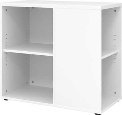bümö Schreibtisch Schrank in weiß, Container Schrank Büro für Ordner & Co. - Anstell-
