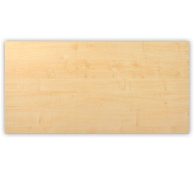 bümö Tischplatte 160x80 cm in Ahorn, Schreibtischplatte aus Holz, Holzplatte, Spanpla