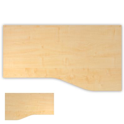 bümö Tischplatte 180x100 cm in Ahorn, Schreibtischplatte aus Holz, Holzplatte, Spanpl