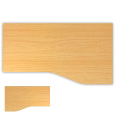 bümö Tischplatte 180x100 cm in Buche, Schreibtischplatte aus Holz, Holzplatte, Spanpl