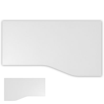 bümö Tischplatte 180x100 cm in weiß, Schreibtischplatte aus Holz, Holzplatte, Spanpla
