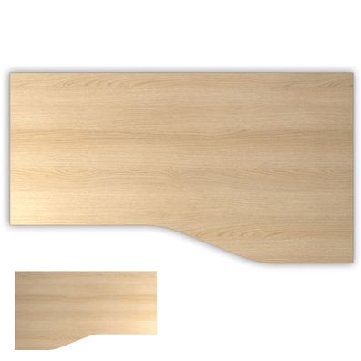 bümö Tischplatte 180x100 cm in Eiche, Schreibtischplatte aus Holz, Holzplatte, Spanpl