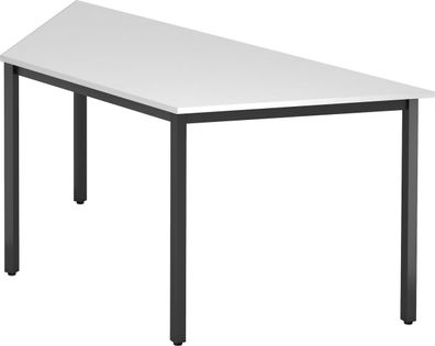 bümö Multifunktionstisch weiß, Tisch 160 x 69 cm, Tischfuß vierkant schwarz - Tisch T