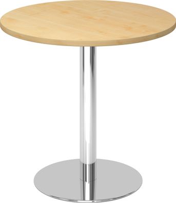 bümö Besprechungstisch, Esstisch klein, Tisch rund 80 cm - kleiner Esstisch Ahorn, Ru