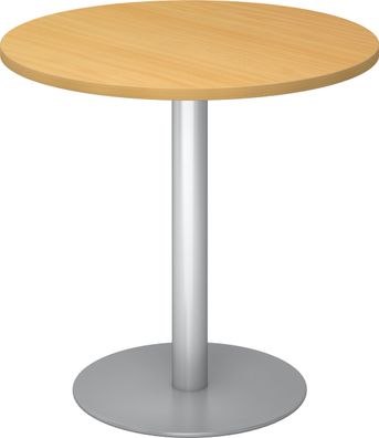 bümö Besprechungstisch, Esstisch klein, Tisch rund 80 cm - kleiner Esstisch Buche, Ru