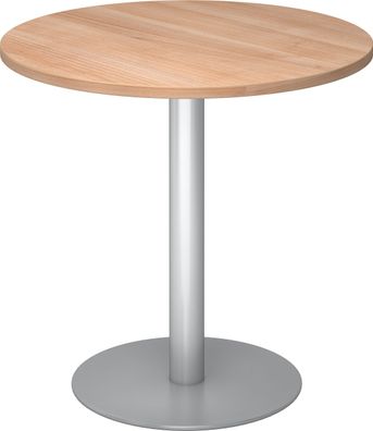 bümö Besprechungstisch, Esstisch klein, Tisch rund 80 cm - kleiner Esstisch Nussbaum,