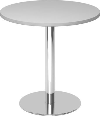 bümö Besprechungstisch, Esstisch klein, Tisch rund 80 cm - kleiner Esstisch grau, Run