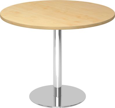 bümö Besprechungstisch, Esstisch klein, Tisch rund 100 cm - kleiner Esstisch Ahorn, R