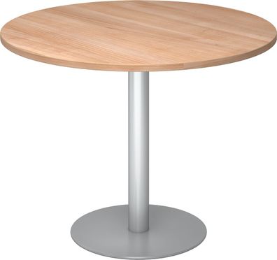 bümö Besprechungstisch, Esstisch klein, Tisch rund 100 cm - kleiner Esstisch Nussbaum