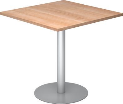 bümö Besprechungstisch, Esstisch klein, Tisch eckig 80x80 cm - kleiner Esstisch Nussb