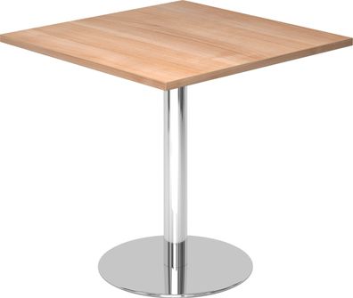 bümö Besprechungstisch, Esstisch klein, Tisch eckig 80x80 cm - kleiner Esstisch Nussb