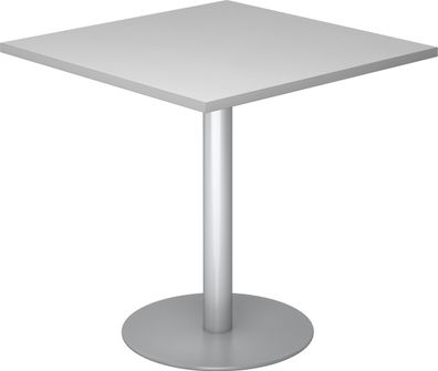bümö Besprechungstisch, Esstisch klein, Tisch eckig 80x80 cm - kleiner Esstisch grau,