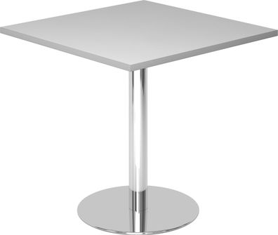 bümö Besprechungstisch, Esstisch klein, Tisch eckig 80x80 cm - kleiner Esstisch grau,
