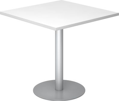 bümö Besprechungstisch, Esstisch klein, Tisch eckig 80x80 cm - kleiner Esstisch weiß,