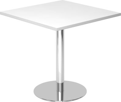 bümö Besprechungstisch, Esstisch klein, Tisch eckig 80x80 cm - kleiner Esstisch weiß,