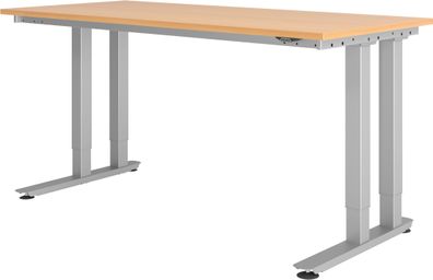 bümö Schwerlast-Tisch elektrisch verstellbar bis 350 kg, Tischplatte 180 x 80 cm in B