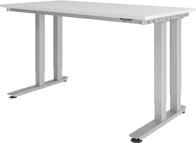 bümö Schwerlast-Tisch elektrisch verstellbar bis 350 kg, Tischplatte 160 x 80 cm in g