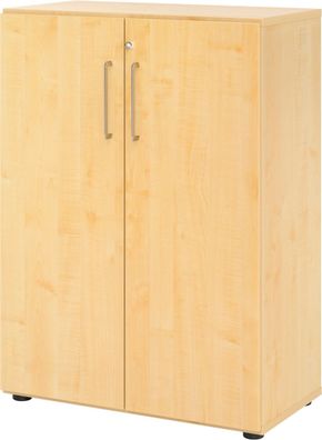 bümö Aktenschrank abschließbar, Büroschrank Holz 80cm breit in Ahorn - abschließbarer
