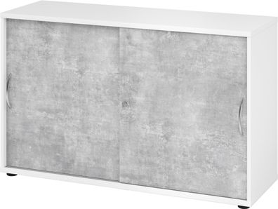 bümö Schiebetürenschrank "2OH" - Aktenschrank abschließbar, Sideboard Schrank mit Sch