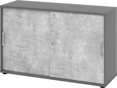 bümö Schiebetürenschrank "2OH" - Aktenschrank abschließbar, Sideboard Schrank mit Sch