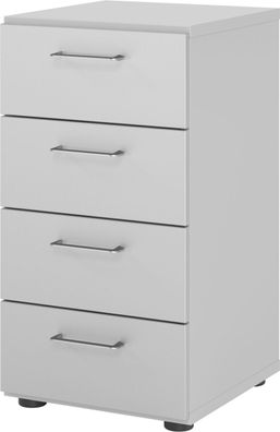 bümö smart Schubladenschrank mit 4 Schüben in Grau/ Silber