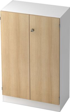 bümö office Aktenschrank abschließbar, Büroschrank klein aus FSC-Holz, 80cm breit in