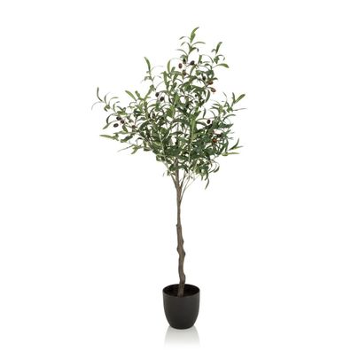 bümö plants Olive Kunstbaum - Täuschend echter Olivenbaum, geruchlose Premium Kunstpf
