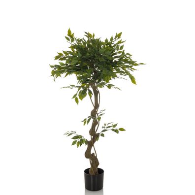 bümö plants Ficus Kunstbaum - Täuschend echte, grüne Birkenfeige, geruchlose Premium
