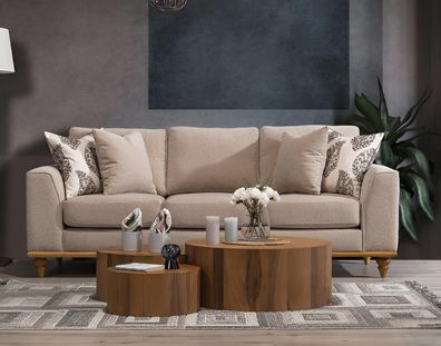 Sofa Dreisitzer Wohnzimmer Design Modern Möbel Luxus Beige Sofas