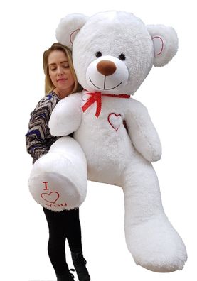 XXL Teddybär 160cm | Kuscheltier | Farbe Weiss