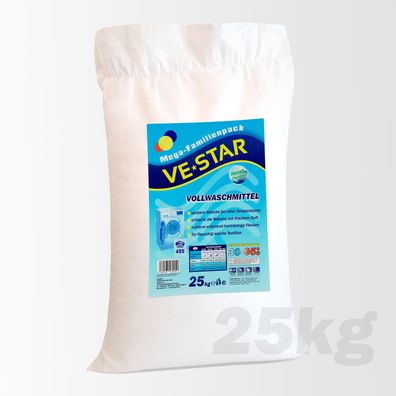 VE * STAR 25,0 kg Vollwaschmittel Waschpulver MEGA-FAMILIENPACK = 455 Wäschen