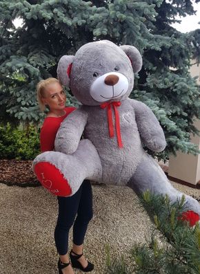 Großer Teddybär 190cm | XXL Kuscheltier | Grau