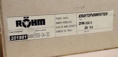 Röhm ZFM - 200/3 = Nr.509-04 Kraftspannfutter