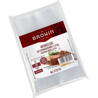 BROWIN Folienbeutel Plastiktüten zum Schinkenkochtopf 1,5 kg - 20 Stück