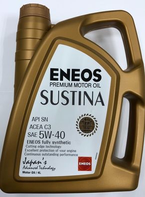 4L (4 Liter) ENEOS Sustina 5W40 Motoröl Vollsynthetisch Öl
