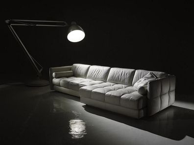 Designer Ledersofa Ecksofa Polster Eck Couch Sitz Eck L Form Garnitur Sofa Neu